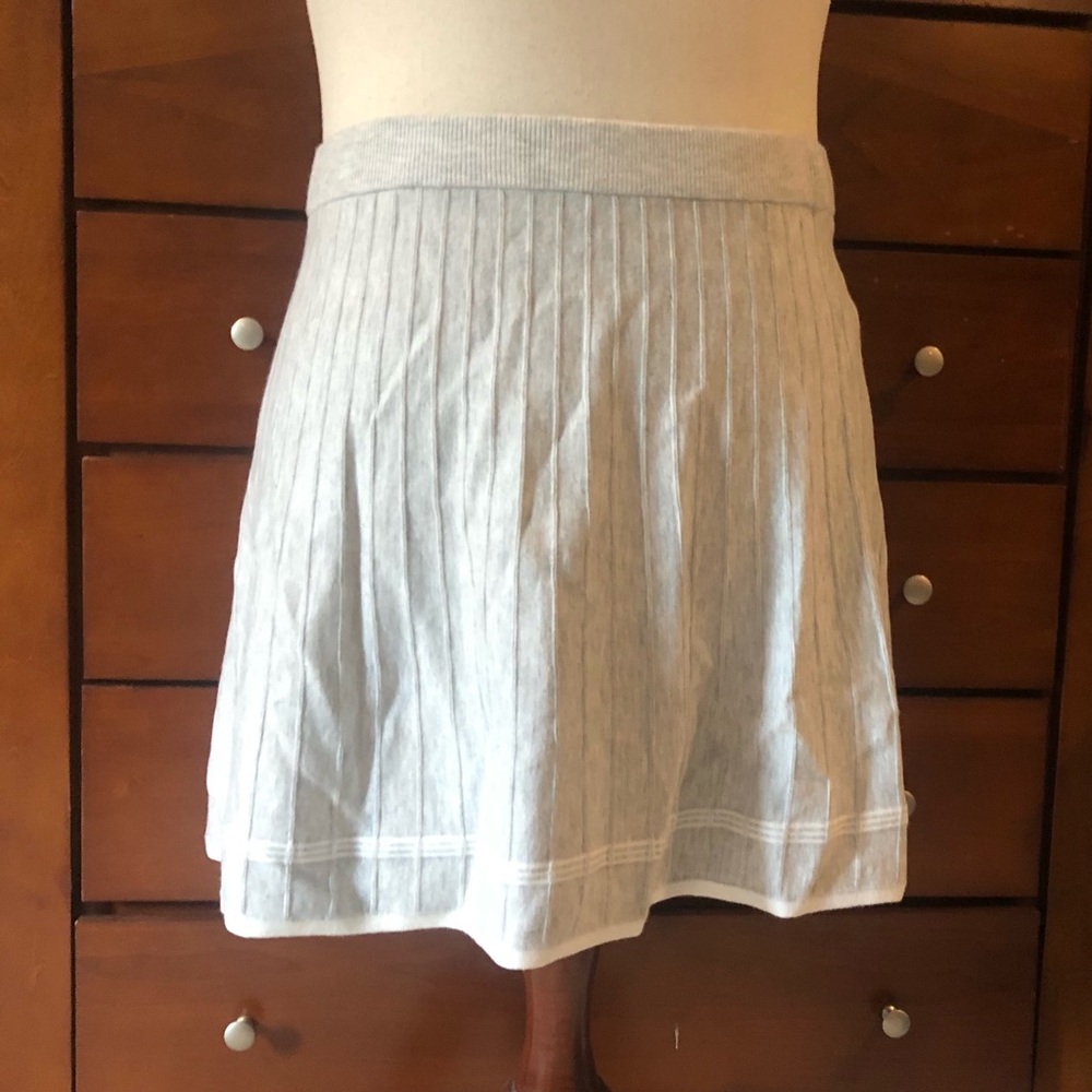 Soft Ribbed A-Line Skirt in Cream